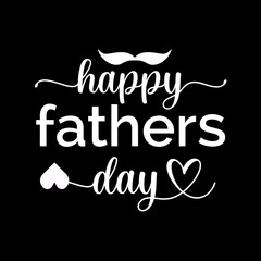 Happy Father's Day handwritten black lettering with mustache, Vector Father's Day greeting illustration with calligraphy.