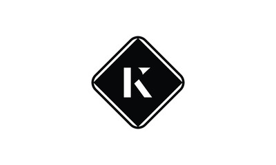 Initial Letter K Square Shape Vector Monogram Logo. K Letter Logo Template