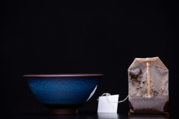 image of tea cup dark background