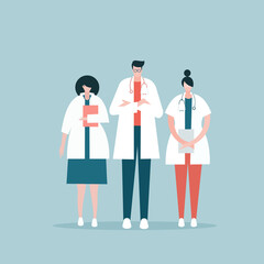Illustration of a team of medical professionals