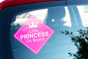 Child Princess On Board Car Window Sticker