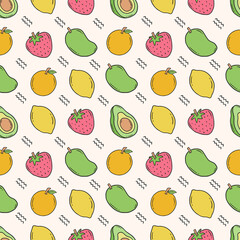 fresh fruit seamless pattern vector