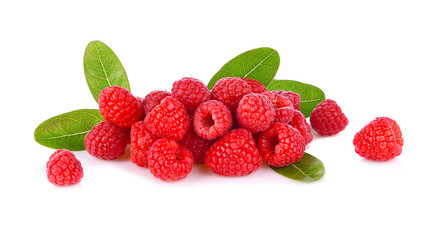 Raspberry fruit isolated on white background