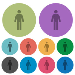 Standing man color darker flat icons