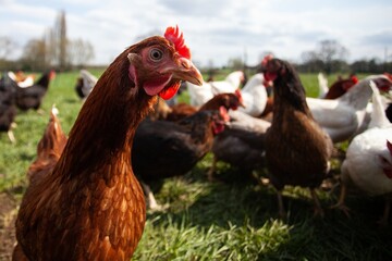 chickens on a farm