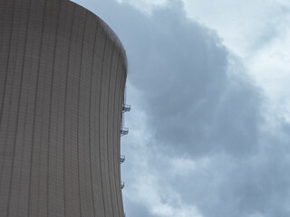 Nuclear power plant against sky