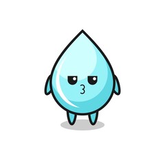 the bored expression of cute water drop characters