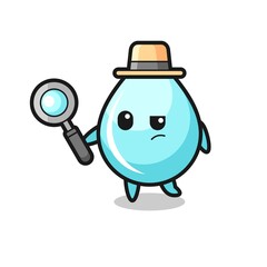 water drop detective character is analyzing a case