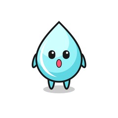 the amazed expression of the water drop cartoon