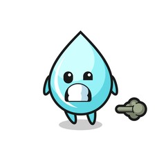 the illustration of the water drop cartoon doing fart