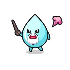 cute water drop grandpa is getting angry