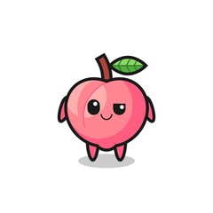 peach cartoon with an arrogant expression