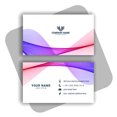 colorful modern business card design with wavy shape