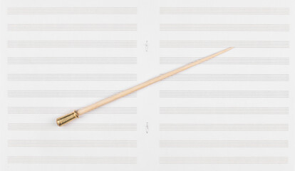 conductor stick and sheet music