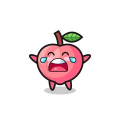 the illustration of crying peach cute baby