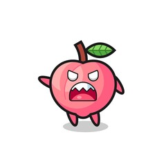 cute peach cartoon in a very angry pose