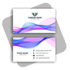 Naklejka premium colorful modern business card design with wavy shape