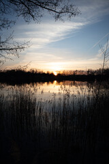 Fototapeta na wymiar lake sunset