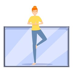 Yoga fitness blog icon. Cartoon of Yoga fitness blog vector icon for web design isolated on white background