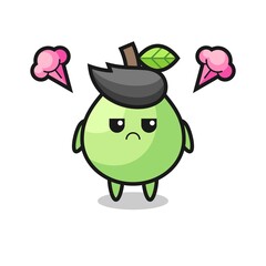annoyed expression of the cute guava cartoon character