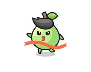 cute guava illustration is reaching the finish