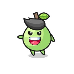 guava cartoon with very excited pose