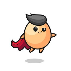 cute egg superhero character is flying