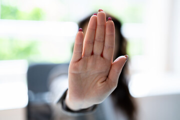 Woman Saying No To Sexual Harassment, Violence