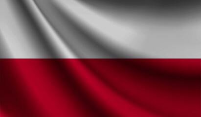 Fototapeta na wymiar Poland flag waving. Background for patriotic and national design. Vector illustration