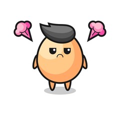 Obraz premium annoyed expression of the cute egg cartoon character
