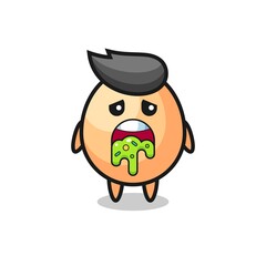 Obraz premium the cute egg character with puke