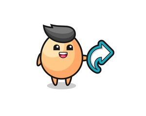 cute egg hold social media share symbol