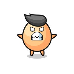 wrathful expression of the egg mascot character