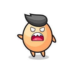 cute egg cartoon in a very angry pose