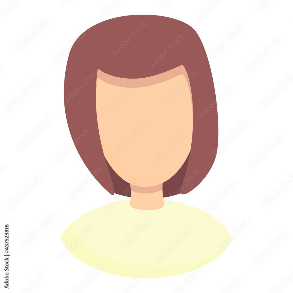 Poster anonymous girl icon. cartoon of anonymous girl vector icon for web design isolated on white backgrou