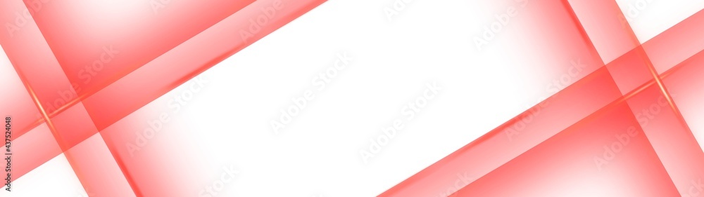 Poster abstract modern background with crossed tapes around place for your text - red on white - 3d illustr