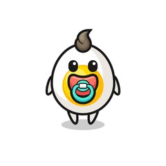 cute boiled egg grandpa is holding a stick