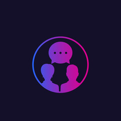 debate vector icon with man and woman