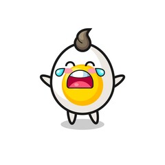 wrathful expression of the boiled egg mascot character