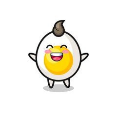 cute boiled egg cartoon in a very angry pose