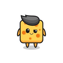 cute cheese mascot with an optimistic face
