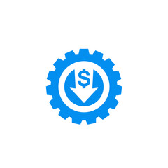 reduce, decrease costs icon