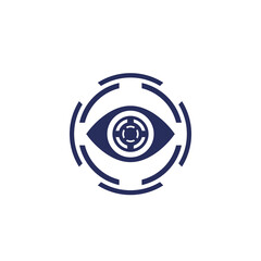 retina scan, biometric security vector icon