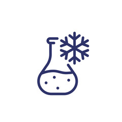 endothermic reaction line icon with test tube