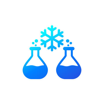 Endothermic Reaction Icon With Test Tubes