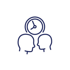 meeting time line icon with people