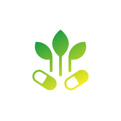 natural supplements, vitamin icon on white