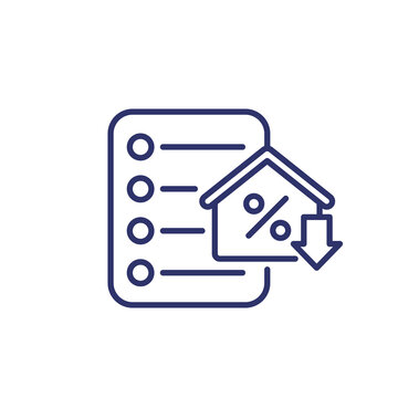 Mortgage Refinance, House Loan Line Icon