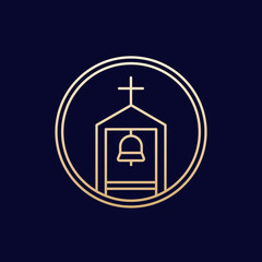 belfry line icon on dark