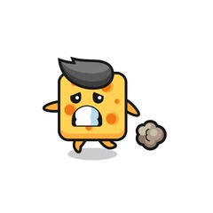 illustration of the cheese running in fear